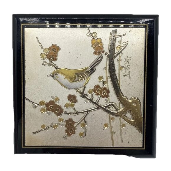Vintage Westland Original Music Jewelry Box Bird Japan Edelweiss Tested Working - Picture 1 of 16